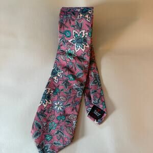 80s Vintage ROBERT TALBOTT for Newcastle Ltd. Mauve Floral Silk Tie 3.25 inches